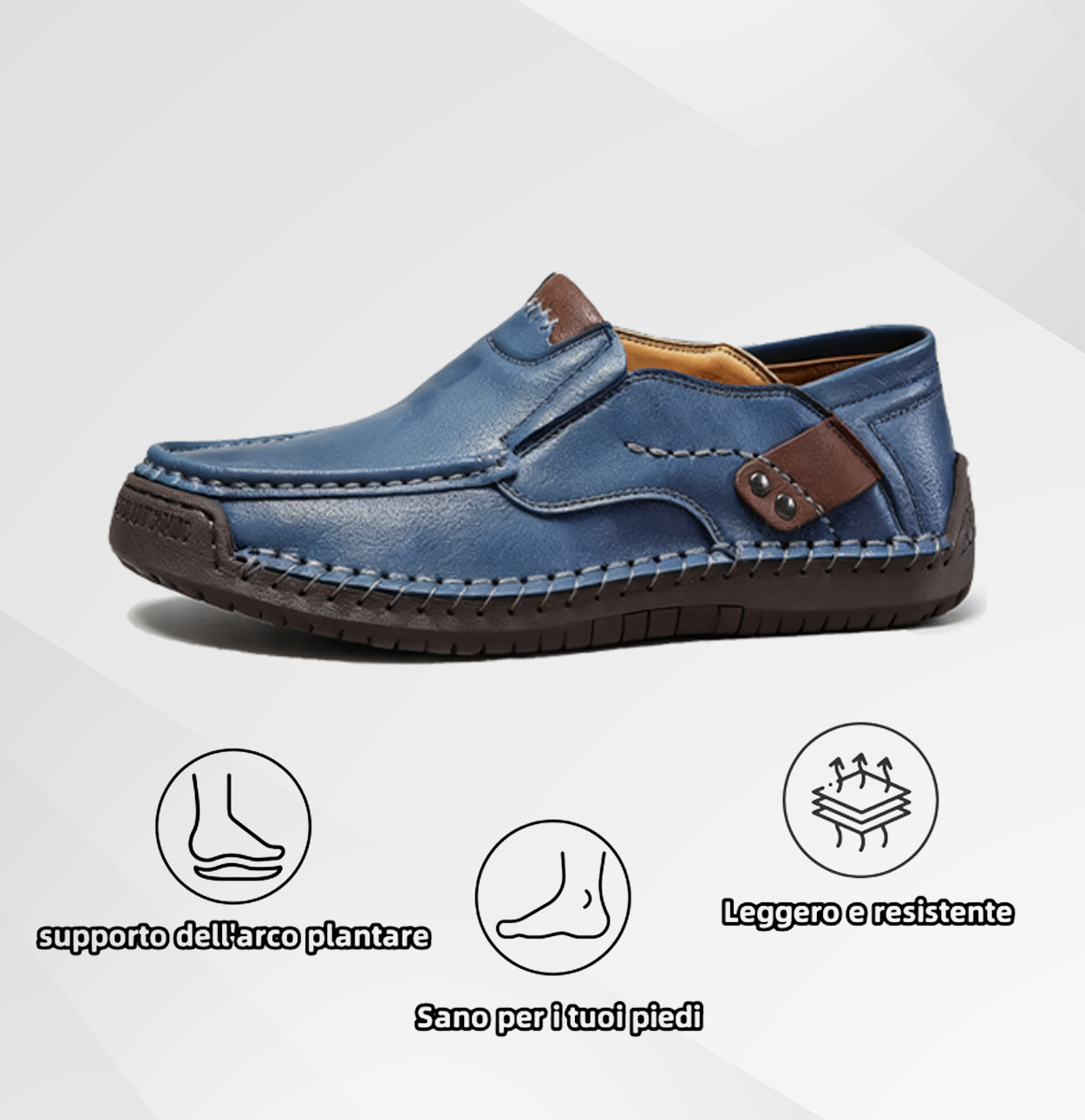 (🔥Sconto del 50% a tempo limitato - Acquista ora!) Mocassini slip-on in pelle eleganti e di alta qualità👞 - Design ergonomico, supporto dell'arco plantare per alleviare il dolore, impermeabili e antiscivolo!