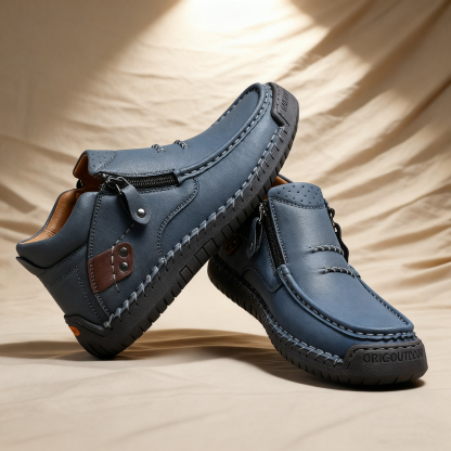 (⏰ Offerta a tempo limitato - Sconto del 50%) - Scarpe slip-on da uomo in pelle di prima qualità fatte a mano - Punta larga, supporto dell'arco plantare, impermeabili, suola antiscivolo (adatte per abbigliamento casual, viaggi e attività all'aperto)