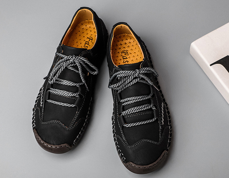 (🔥Sconto del 50% oggi - non lasciartelo sfuggire) - Scarpe in pelle cucite a mano, realizzate con pelle bovina selezionata, morbide e comode (slip-on)