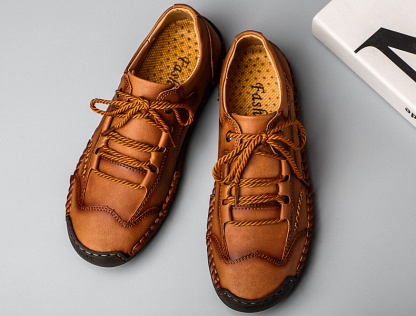 (🔥Sconto del 50% oggi - non lasciartelo sfuggire) - Scarpe in pelle cucite a mano, realizzate con pelle bovina selezionata, morbide e comode (slip-on)