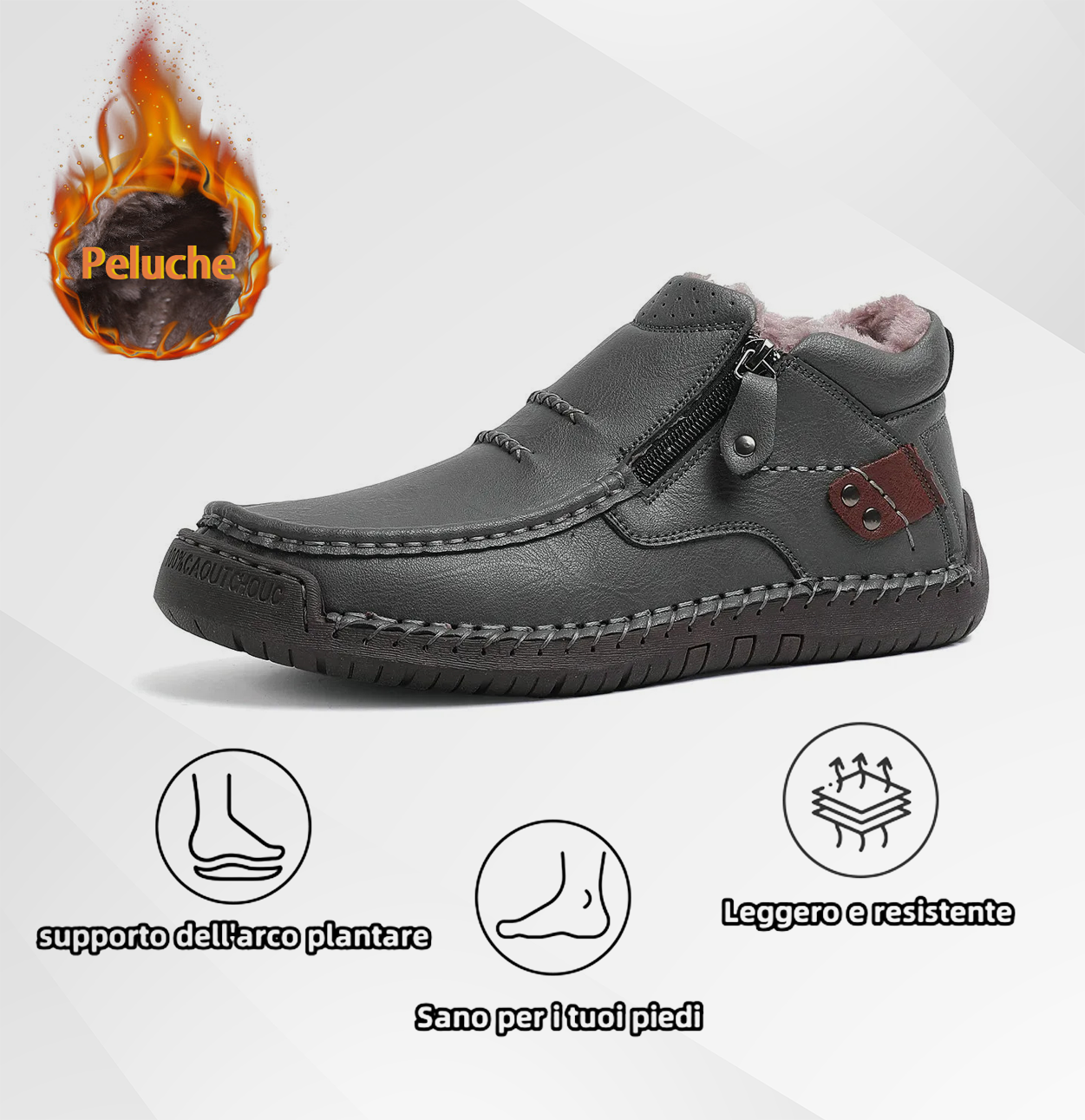 (⏰ Offerta a tempo limitato - Sconto del 50%) - Scarpe slip-on da uomo in pelle di prima qualità fatte a mano - Punta larga, supporto dell'arco plantare, impermeabili, suola antiscivolo (adatte per abbigliamento casual, viaggi e attività all'aperto)