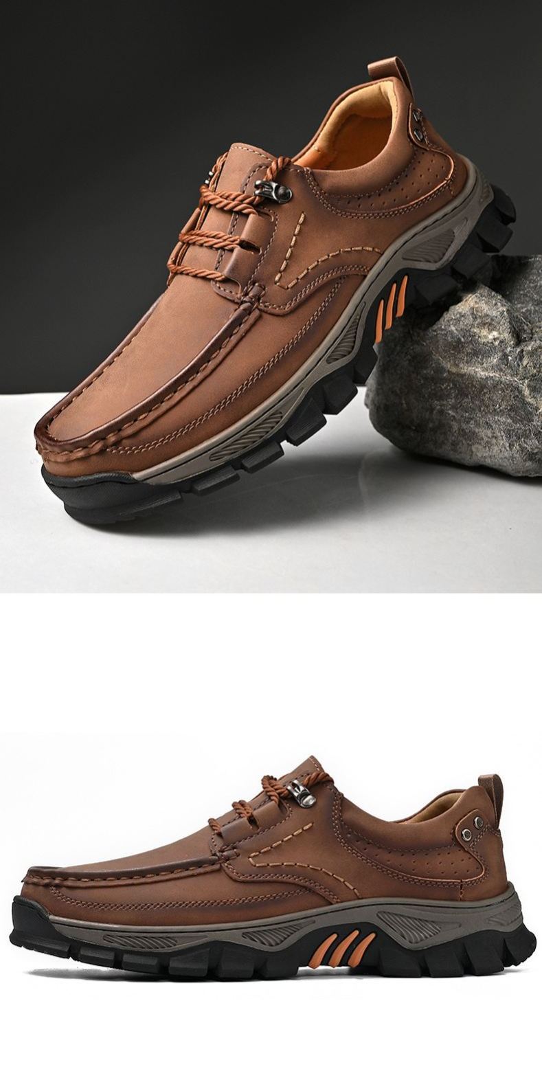 (🔥 Sconto del 50% - Non lasciartelo sfuggire!) Scarpe slip-on in pelle di vitello di alta qualità (disponibili anche con lacci) - Scarpe ortopediche - 👞 - Impermeabili e antiscivolo (supporto dell'arco plantare per una camminata più facile)