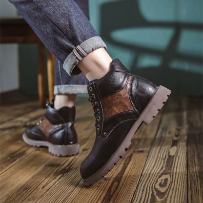 （🔥Sconto 50%）Stivaletti in Pelle di Vitello Premium Fatti a Mano - Design Vintage con Supporto Ortopedico e Finitura Impermeabile