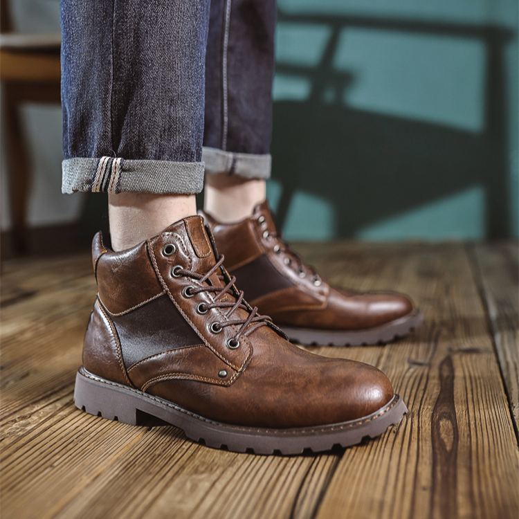 （🔥Sconto 50%）Stivaletti in Pelle di Vitello Premium Fatti a Mano - Design Vintage con Supporto Ortopedico e Finitura Impermeabile