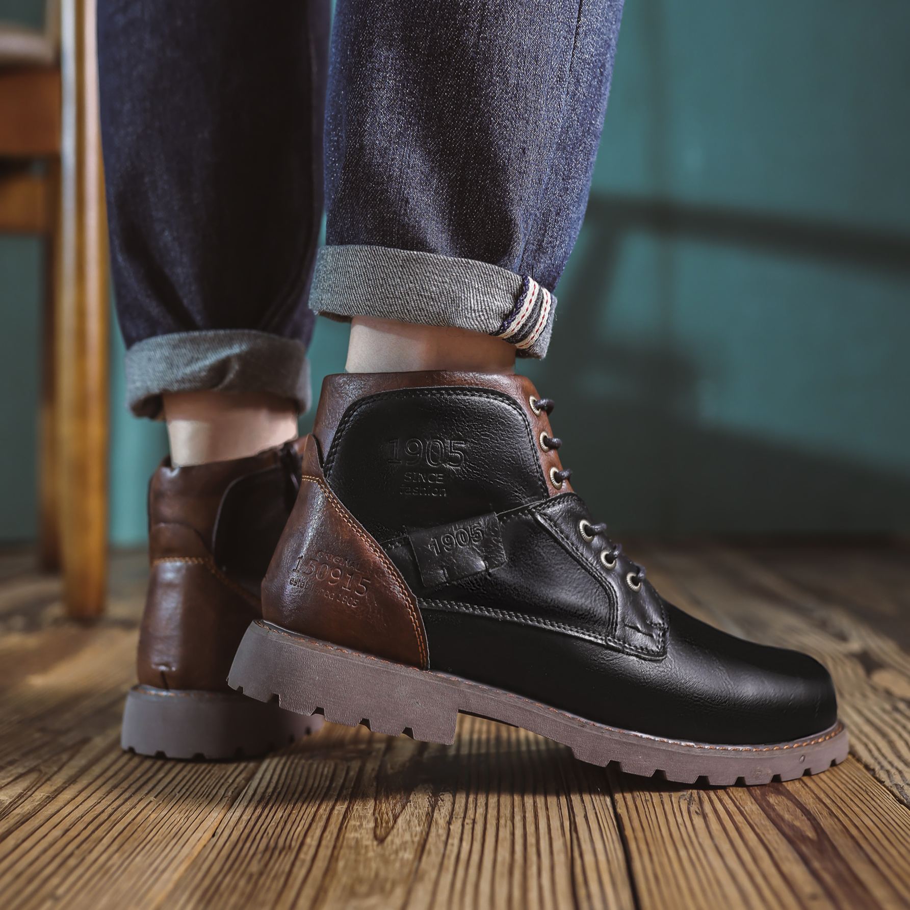 （🔥Sconto 50%）Stivaletti in Pelle di Vitello Premium Fatti a Mano - Design Vintage con Supporto Ortopedico e Finitura Impermeabile