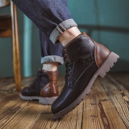 （🔥Sconto 50%）Stivaletti in Pelle di Vitello Premium Fatti a Mano - Design Vintage con Supporto Ortopedico e Finitura Impermeabile