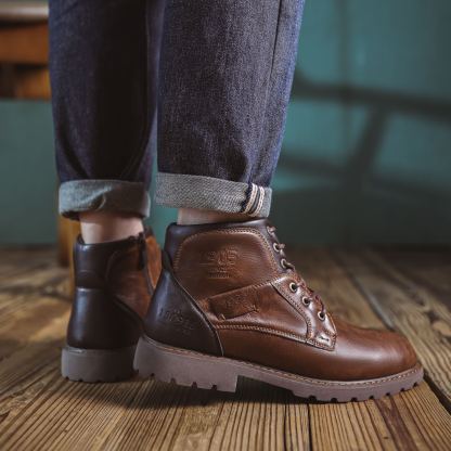 （🔥Sconto 50%）Stivaletti in Pelle di Vitello Premium Fatti a Mano - Design Vintage con Supporto Ortopedico e Finitura Impermeabile