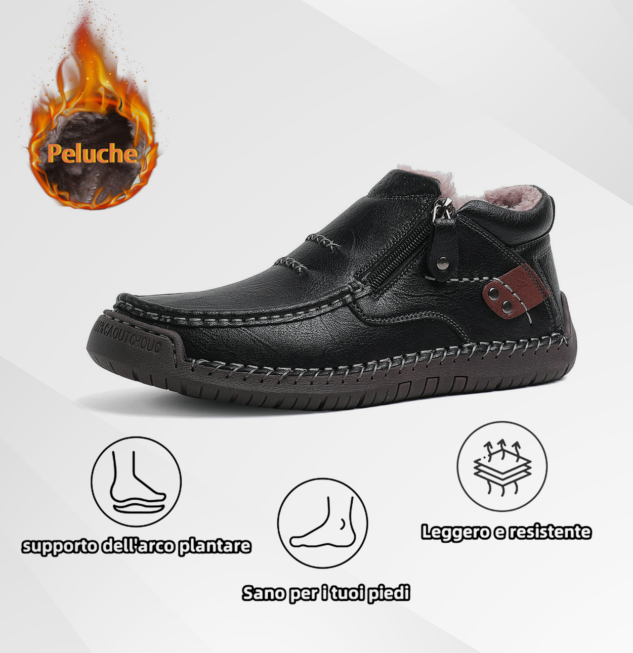 (⏰ Offerta a tempo limitato - Sconto del 50%) - Scarpe slip-on da uomo in pelle di prima qualità fatte a mano - Punta larga, supporto dell'arco plantare, impermeabili, suola antiscivolo (adatte per abbigliamento casual, viaggi e attività all'aperto)
