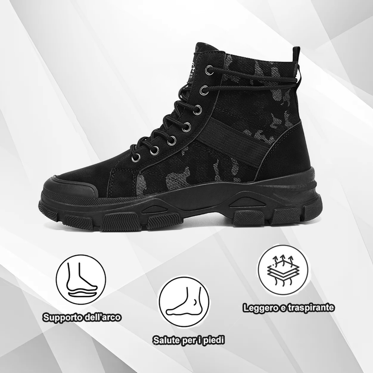 (🔥Sconto del 50% oggi, non perdertelo!) ⏰- Luymen - Scarponi tattici - Scarponi Martin per alpinismo, resistenti all'usura, anticollisione, escursionismo e uso multi-scena