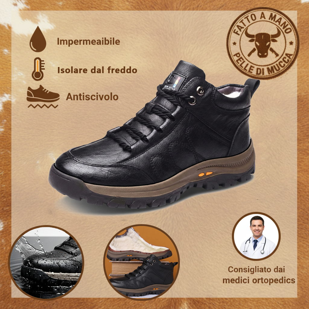 (🔥Sconto del 50% oggi - non lasciartelo sfuggire) - Scarpe italiane in morbida e comoda pelle di vitello - supporto plantare per alleviare il dolore (disponibili anche in peluche 🔥)