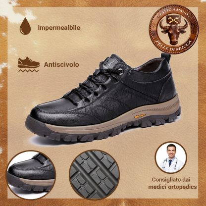 (🔥Sconto del 50% oggi - non perdertelo!) - Scarpe in pelle di vitello italiana morbide e comode - supporto dell'arco plantare - impermeabili e antiscivolo