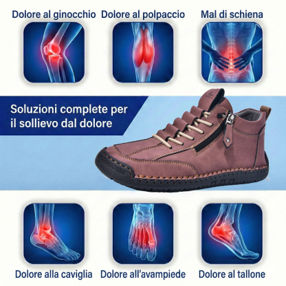 (🔥 Sconto del 50% - Non lasciartelo sfuggire!)Scarpe in Pelle "Zero Fatica": Zip Laterale, Supporto Plantare e suola antiscivolo – il design ergonomico allevia la fatica - unisex