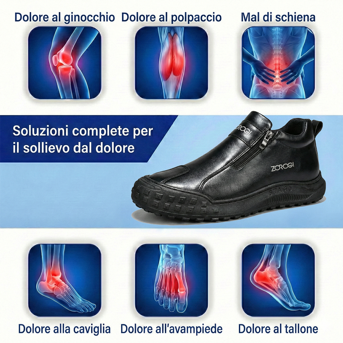 (🔥50% di sconto⏰)Scarpe Uomo Comfort con Zip Laterale - Design Ergonomico e Suola Morbida Antiscivolo