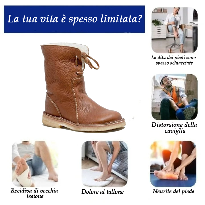 (🔥Sconto del 50% a tempo limitato - Non lasciartelo sfuggire!)⏰ - Stivali in pelle calda, morbidi e comodi in stile retrò (con supporto plantare per camminare più facilmente)