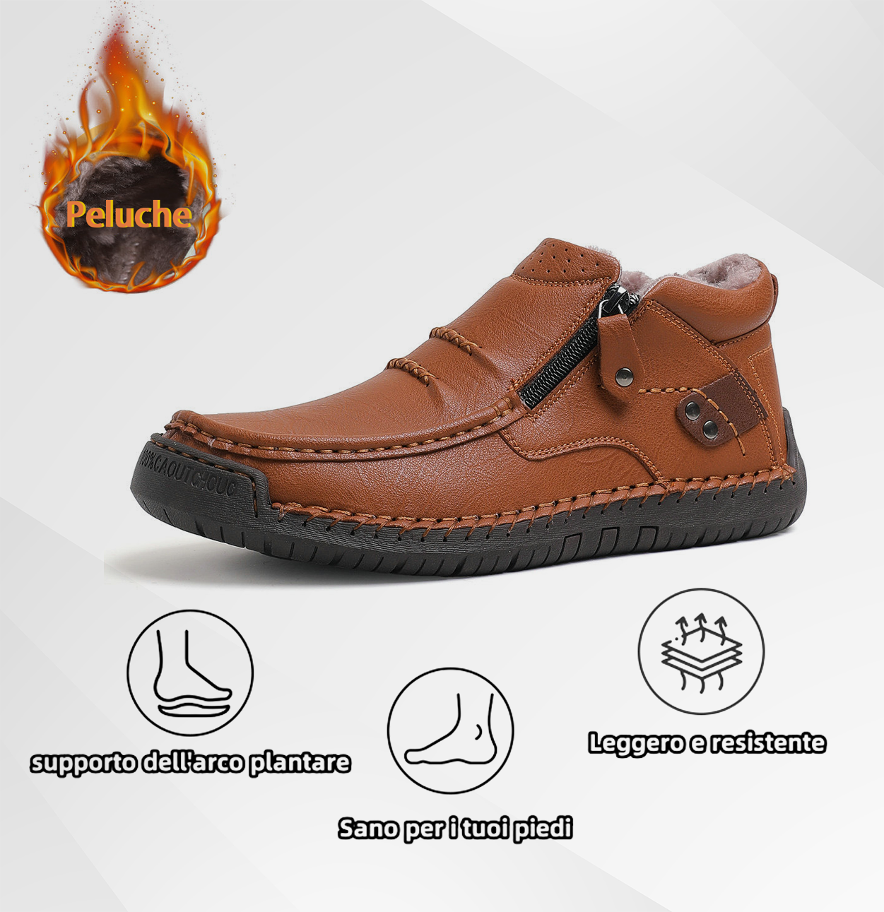 (⏰ Offerta a tempo limitato - Sconto del 50%) - Scarpe slip-on da uomo in pelle di prima qualità fatte a mano - Punta larga, supporto dell'arco plantare, impermeabili, suola antiscivolo (adatte per abbigliamento casual, viaggi e attività all'aperto)