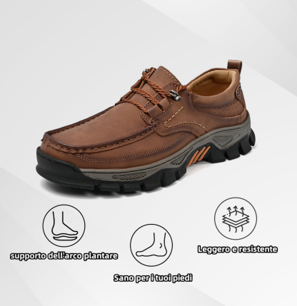 (🔥 Sconto del 50% - Non lasciartelo sfuggire!) Scarpe slip-on in pelle di vitello di alta qualità (disponibili anche con lacci) - Scarpe ortopediche - 👞 - Impermeabili e antiscivolo (supporto dell'arco plantare per una camminata più facile)