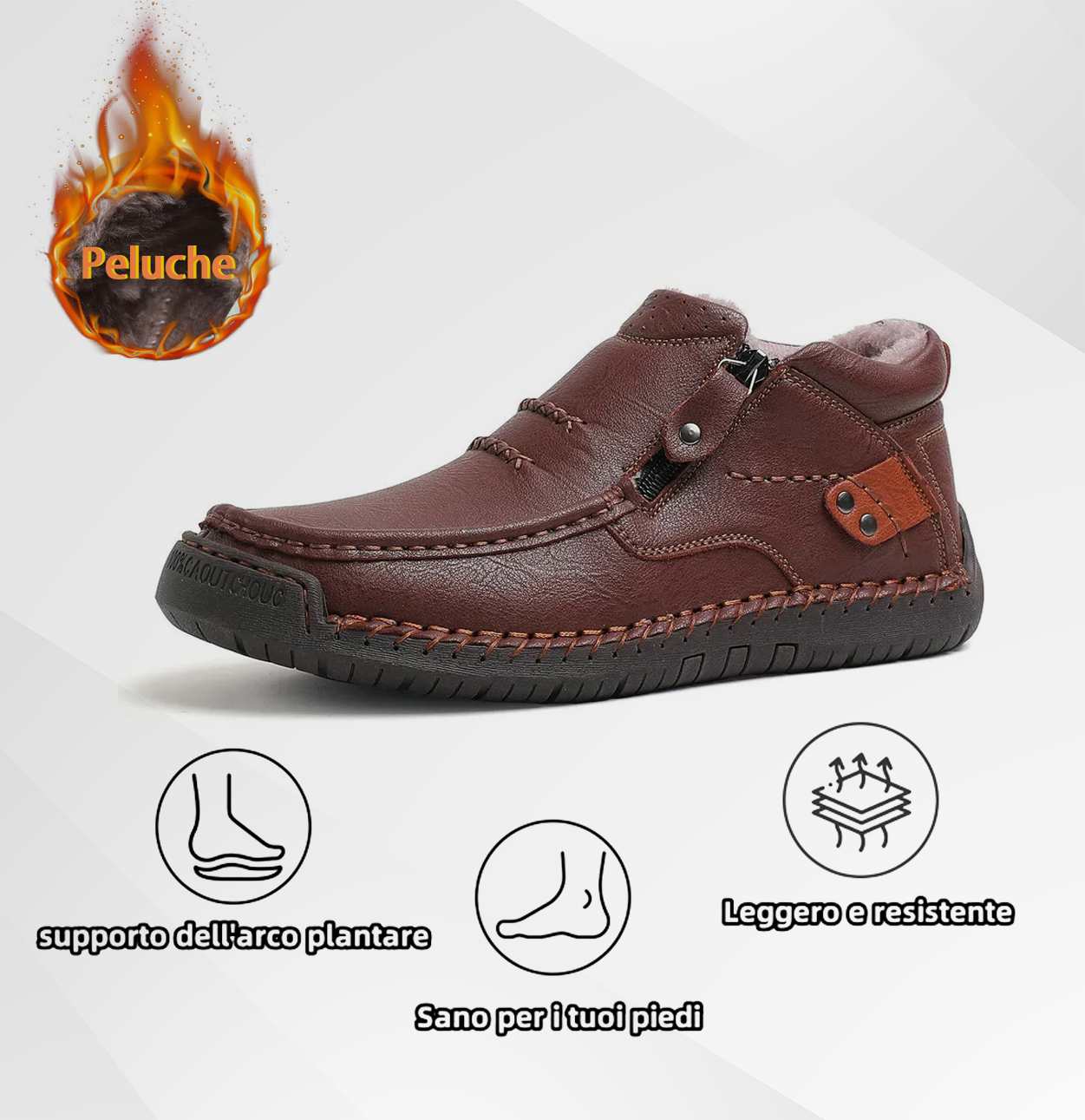 (⏰ Offerta a tempo limitato - Sconto del 50%) - Scarpe slip-on da uomo in pelle di prima qualità fatte a mano - Punta larga, supporto dell'arco plantare, impermeabili, suola antiscivolo (adatte per abbigliamento casual, viaggi e attività all'aperto)
