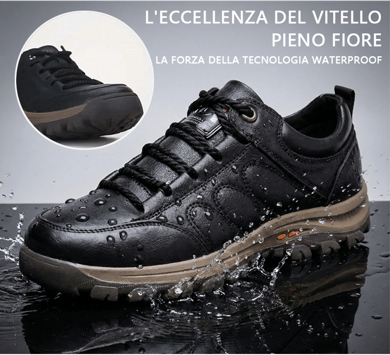 (🔥Sconto del 50% oggi - non perdertelo!) - Scarpe in pelle di vitello italiana morbide e comode - supporto dell'arco plantare - impermeabili e antiscivolo