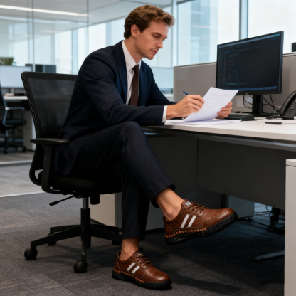 (🔥 50% di sconto - acquista ora!) Scarpe ortopediche in pelle di alta qualità ed eleganti👞 - impermeabili e antiscivolo - supporto dell'arco plantare - camminata confortevole