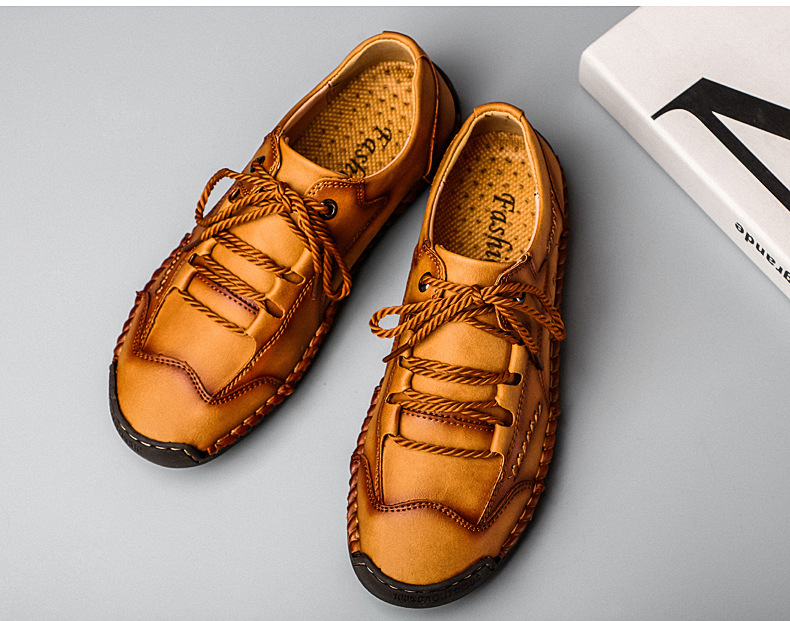 (🔥Sconto del 50% oggi - non lasciartelo sfuggire) - Scarpe in pelle cucite a mano, realizzate con pelle bovina selezionata, morbide e comode (slip-on)