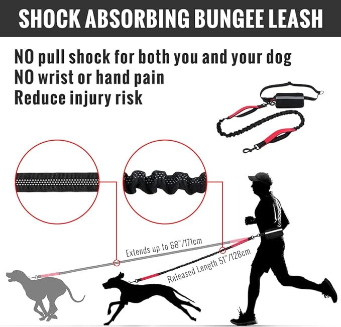 Hands-free Dog Leash with Practical Waist Bag