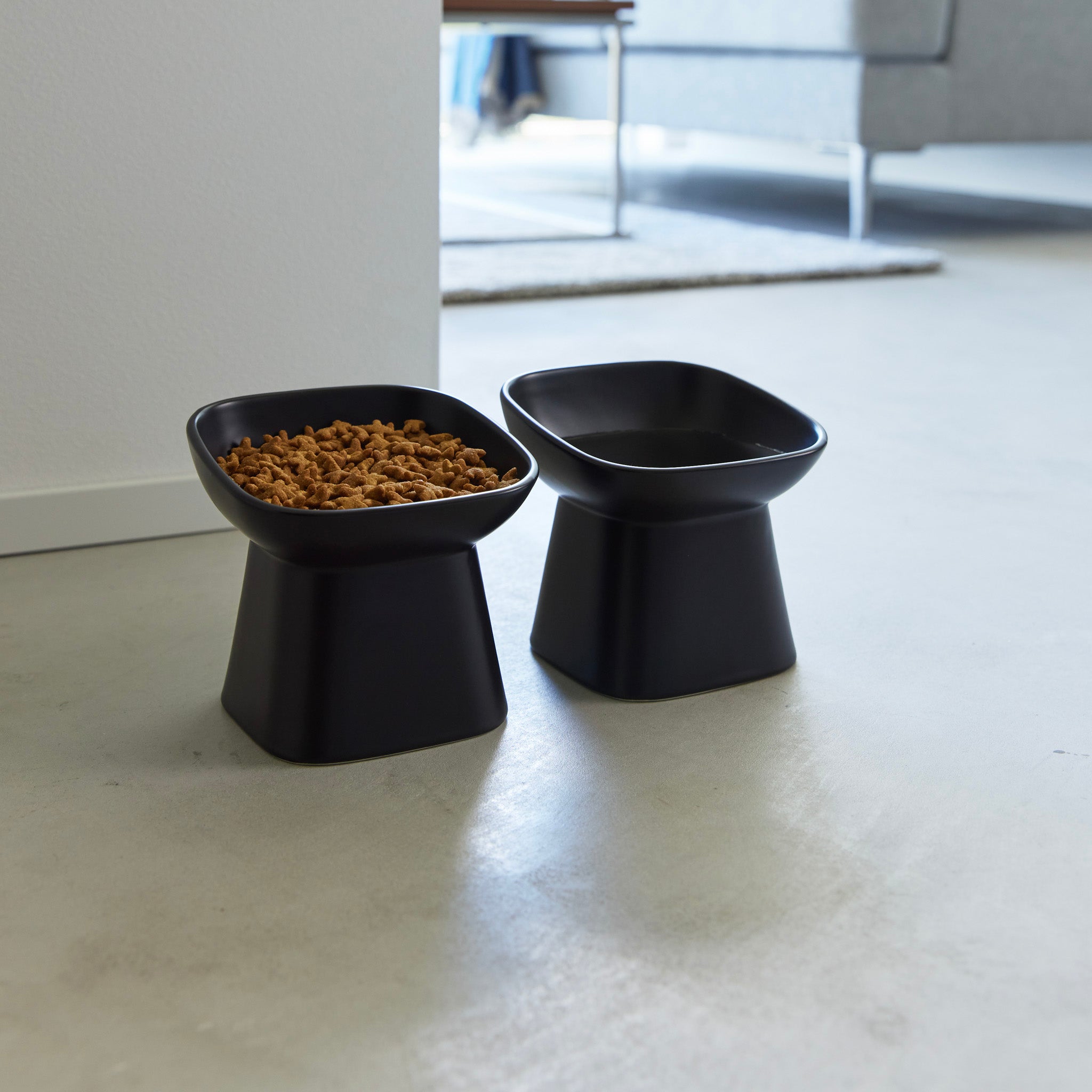 Angled Ceramic Pet Food Bowl