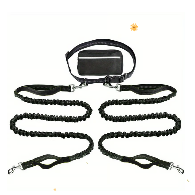 Hands-free Dog Leash with Practical Waist Bag
