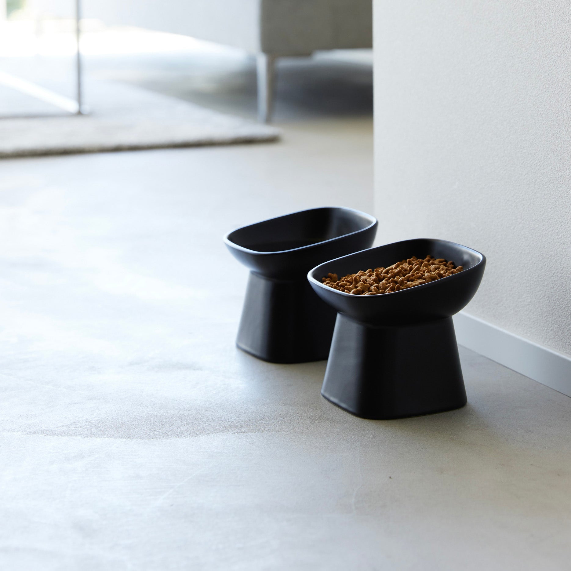 Angled Ceramic Pet Food Bowl