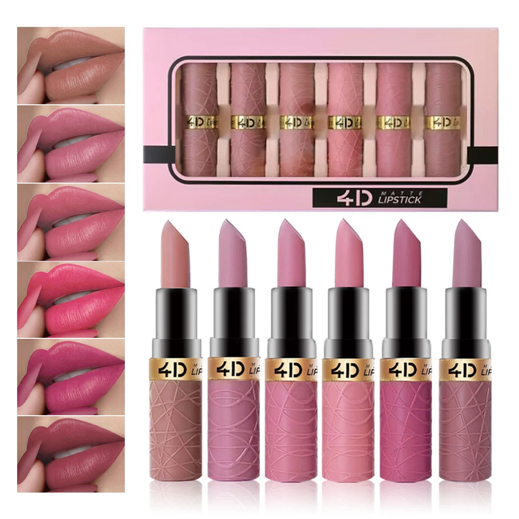 Best Seller Customize Logo 6 PCS 1 Set Matt Luxury Waterproof Lip Shades Lipstick Sets-Chingo