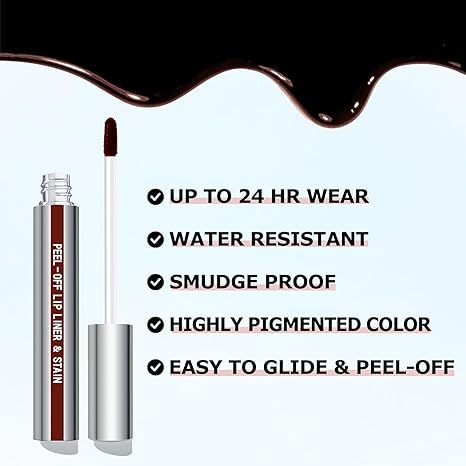 Peel Off Lip Liner Stain Matte Finish, Long Lasting, Waterproof,Transfer-proof Lipgloss-Chingo