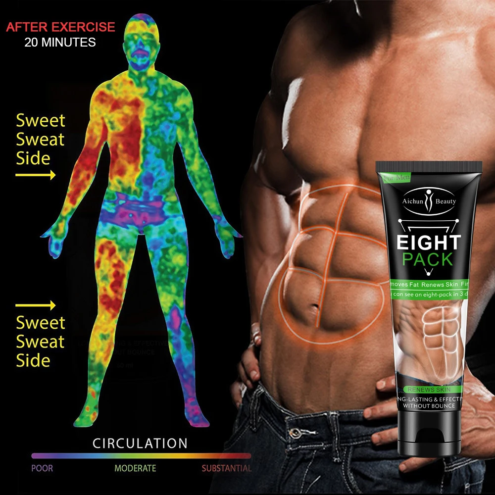 Men's weight loss eight-pack abs flat belly cream abdominal muscle abdomen body stomach waist slimming cream-Chingo