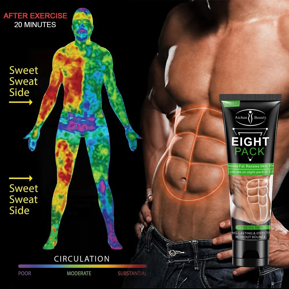 Men's weight loss eight-pack abs flat belly cream abdominal muscle abdomen body stomach waist slimming cream-Chingo
