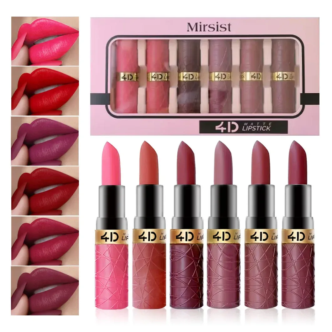 Best Seller Customize Logo 6 PCS 1 Set Matt Luxury Waterproof Lip Shades Lipstick Sets-Chingo