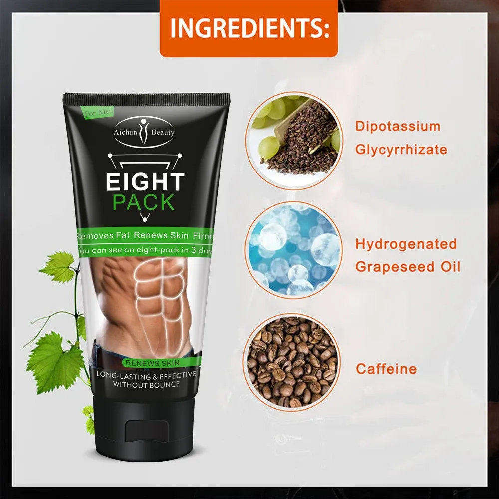 Men's weight loss eight-pack abs flat belly cream abdominal muscle abdomen body stomach waist slimming cream-Chingo