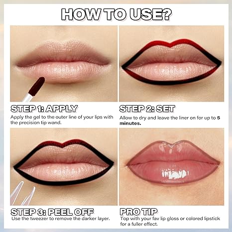 Peel Off Lip Liner Stain Matte Finish, Long Lasting, Waterproof,Transfer-proof Lipgloss-Chingo