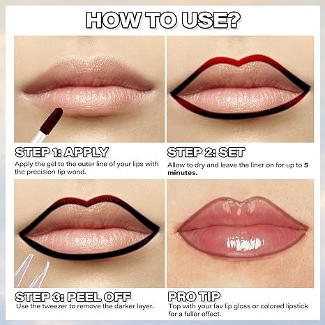 Peel Off Lip Liner Stain Matte Finish, Long Lasting, Waterproof,Transfer-proof Lipgloss-Chingo