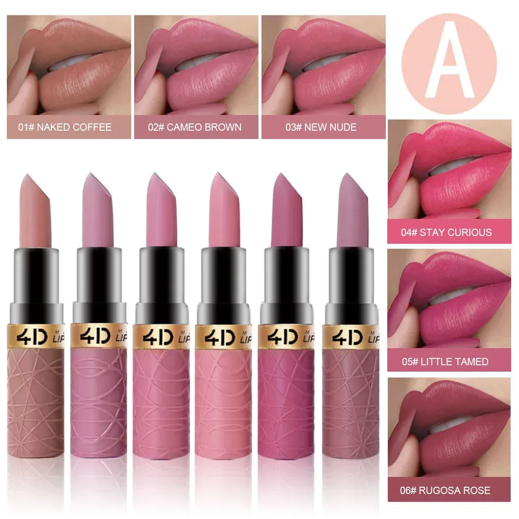 Best Seller Customize Logo 6 PCS 1 Set Matt Luxury Waterproof Lip Shades Lipstick Sets-Chingo