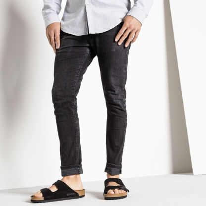 Arizona Soft Footbed Suede Leather  Black