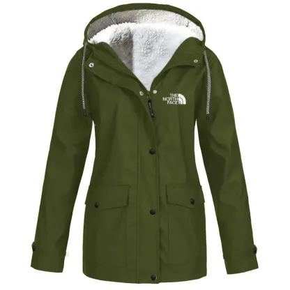 Women's fleece windproof hooded jacket