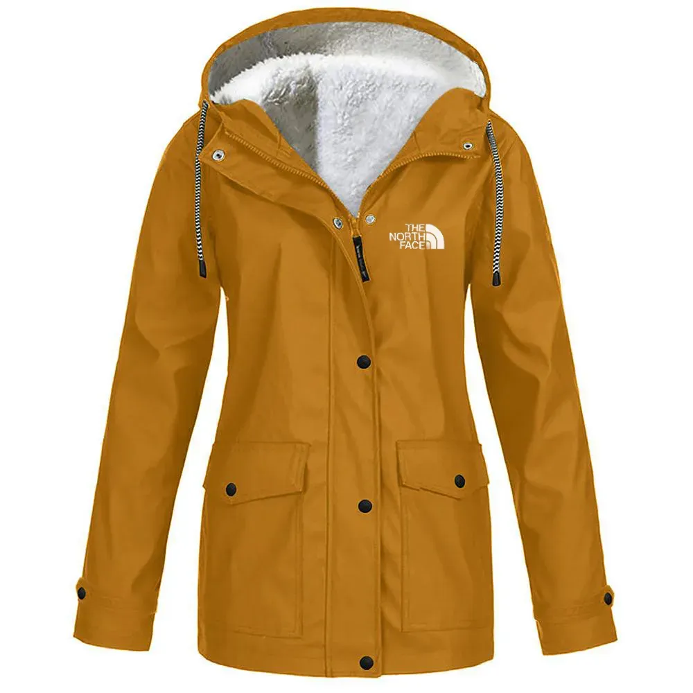 Women's fleece windproof hooded jacket