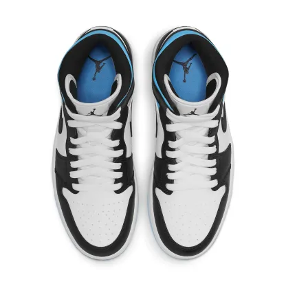 (WMNS) Air jtthhordan 1 Mid 'University Blue Black White' BQ6472-102