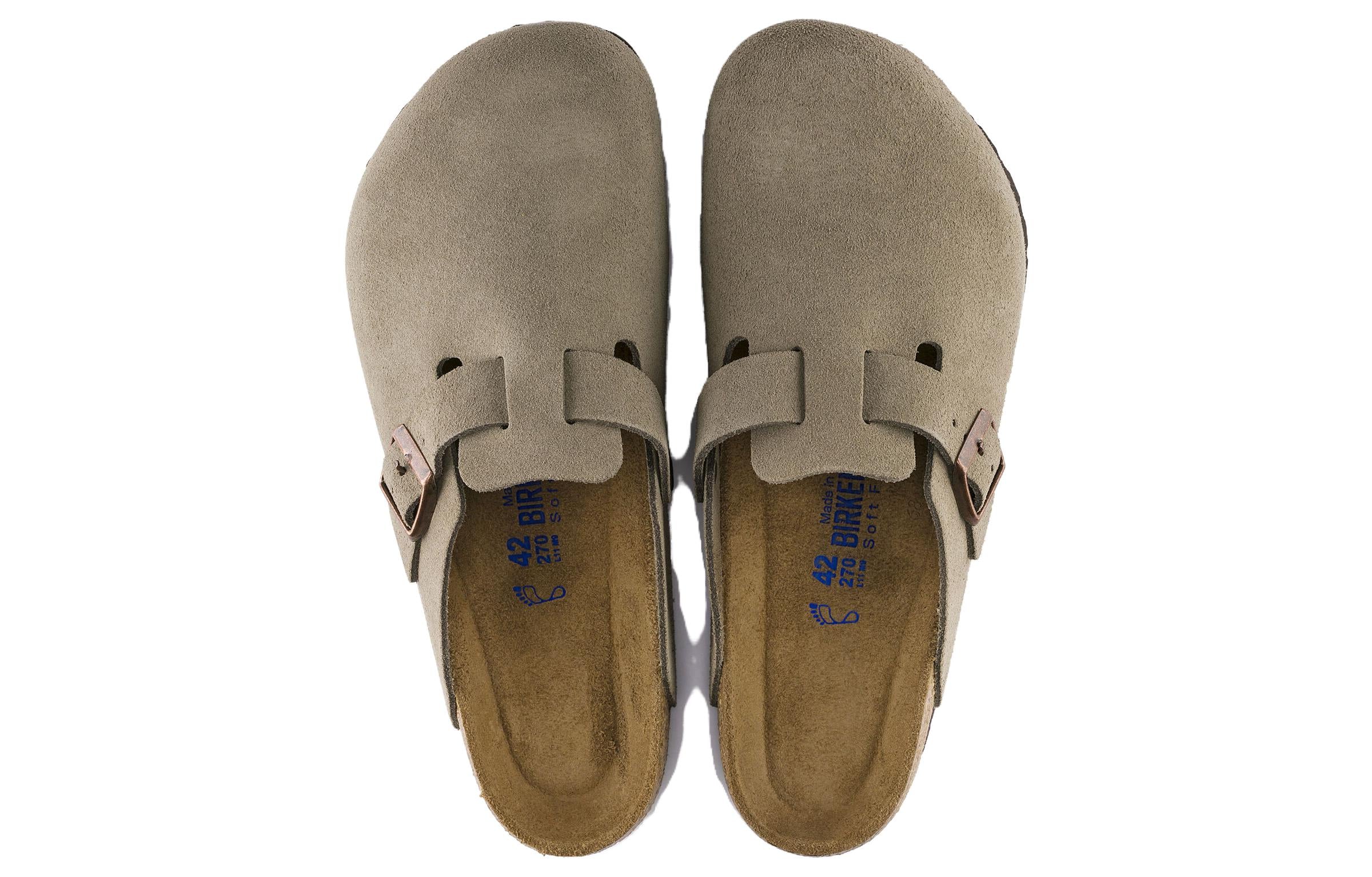 Birketthhnstock Boston Soft Footbed Suede Regular 'Taupe' 0560771