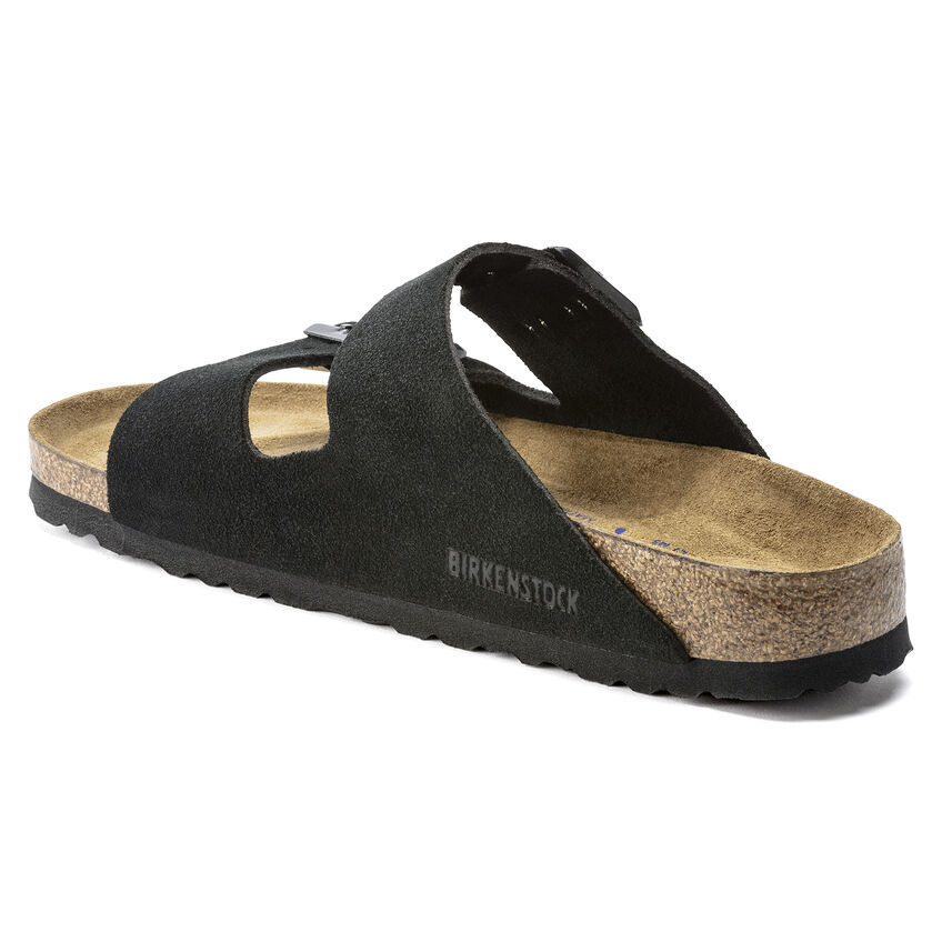 Arizona Soft Footbed Suede Leather  Black