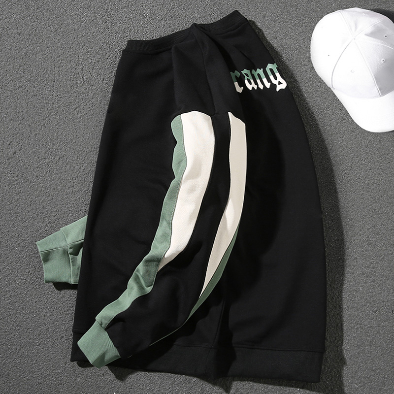 Round neck pullover color block sweatshirt