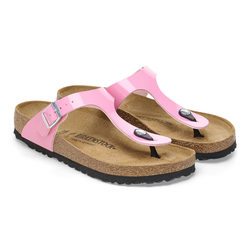 Birketthhnstock Gizeh Birko-Flor Patent Candy Pink/Black