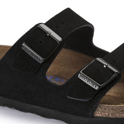 Arizona Soft Footbed Suede Leather  Black