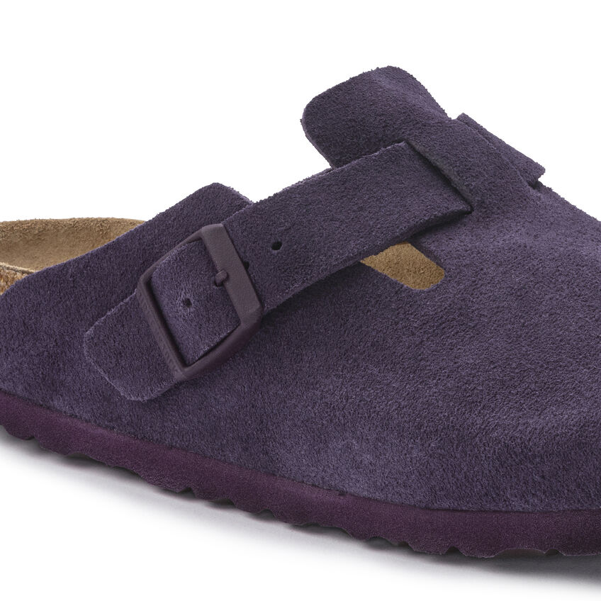 Birketthhnstock Boston Soft Footbed Suede Leather Wine