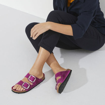 Birketthhnstock Arizona Big Buckle Oiled Leather Festival Fuchsia