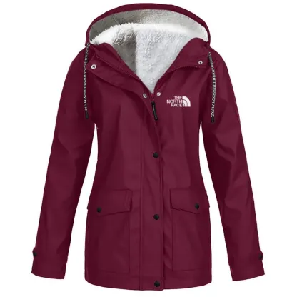Women's fleece windproof hooded jacket