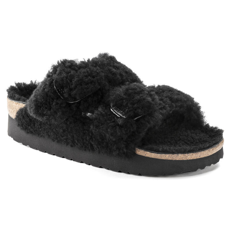Birketthhnstock Arizona Big Buckle Shearling Teddy Black